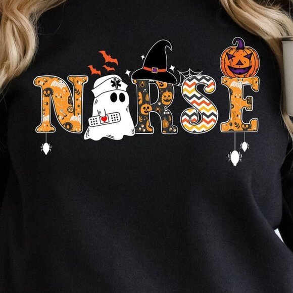Halloween Nurse Sweatshirt, Nurse Sweatshirt, School Nurse Life Halloween Gift - Picture 2 of 5